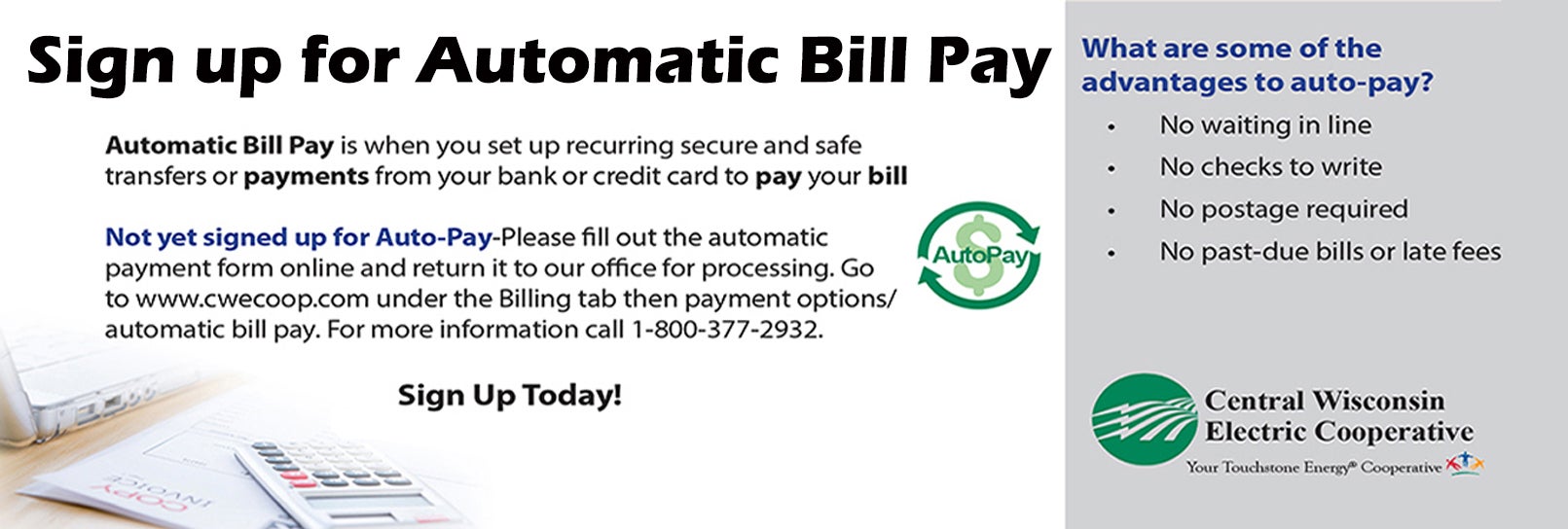 Automatic Bill Pay Sign Up