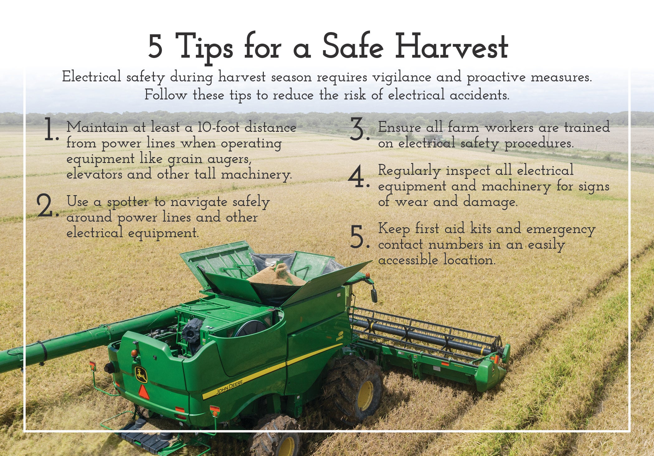 Farm harvesting safety.